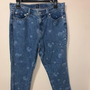 Gap jeans with paisley design